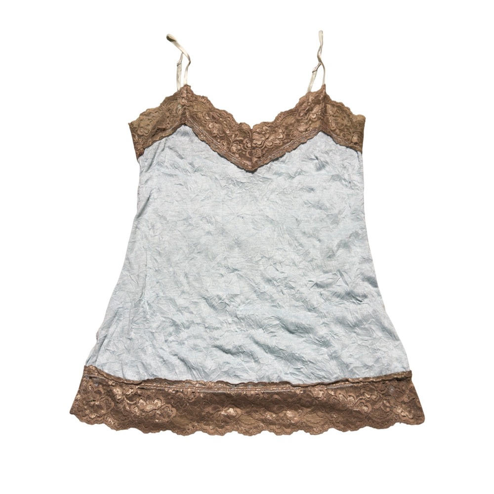 Xhilaration Blue Lace Trim Camisole Top